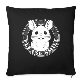 Chinchilla Just Smile - Sofa pillowcase 17,3'' x 17,3'' (45 x 45 cm) - black - Front