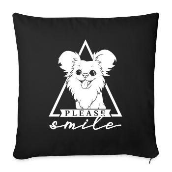 Papillon Funny Just Smile - Sofa pillowcase 17,3'' x 17,3'' (45 x 45 cm) - black - Front
