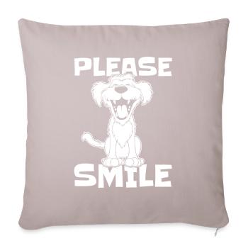 Irish Wolfhound Funny Just Smile - Sofa pillowcase 17,3'' x 17,3'' (45 x 45 cm) - light taupe - Front