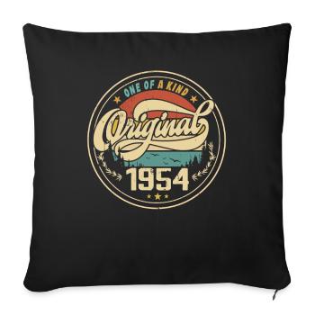 Original 1954 Jahrgang - 1954 Geburtstagsgeschenk - Sofakissenbezug 45 x 45 cm - Schwarz - Vorne