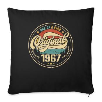 Original 1967 Vintage - 1967 Birthday Gift - Sofa pillowcase 17,3'' x 17,3'' (45 x 45 cm) - black - Front