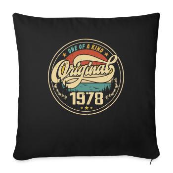 Original 1978 Vintage - 1978 Birthday Gift - Sofa pillowcase 17,3'' x 17,3'' (45 x 45 cm) - black - Front
