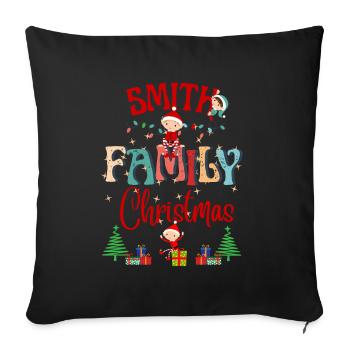 Smith Family Christmas Celebration Design - Sofa pillowcase 17,3'' x 17,3'' (45 x 45 cm) - black - Front