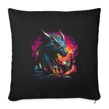 Dragon Role Playing Game Dragon - Sofa pillowcase 17,3'' x 17,3'' (45 x 45 cm) - black - Front