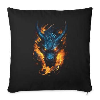 Dragon, Fire, Mystical, Dragon - Sofa pillowcase 17,3'' x 17,3'' (45 x 45 cm) - black - Front