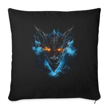 Dragon, Fire, Mystical, Dragon - Sofa pillowcase 17,3'' x 17,3'' (45 x 45 cm) - black - Front