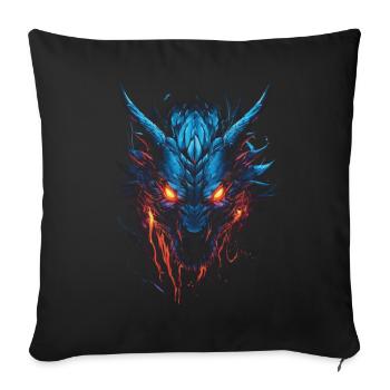 Dragon, Fire, Mystical, Dragon - Sofa pillowcase 17,3'' x 17,3'' (45 x 45 cm) - black - Front