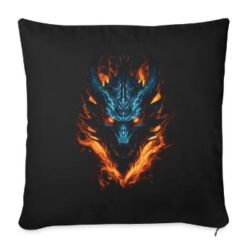 Dragon, Fire, Mystical, Dragon - Sofa pillowcase 17,3'' x 17,3'' (45 x 45 cm) - black - Front