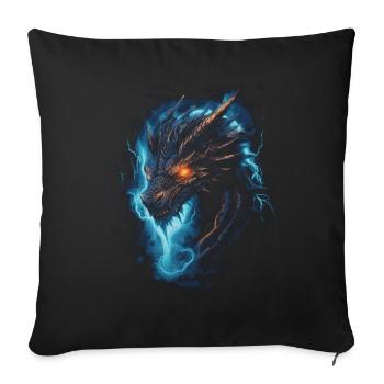 Dragon, Fire, Mystical, Dragon - Sofa pillowcase 17,3'' x 17,3'' (45 x 45 cm) - black - Front