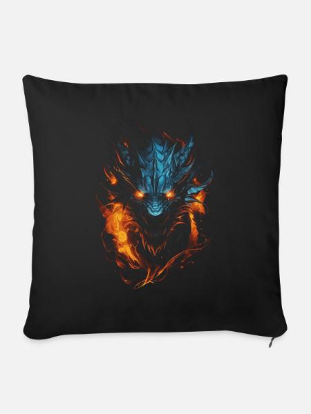 Drache Rollenspiel Spiel Drachen - Sofakissenbezug 45 x 45 cm - Schwarz