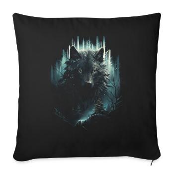 loup-garou loup loup mythologie jeu de rôle animal - Housse de coussin décorative 45 x 45 cm - noir - Devant