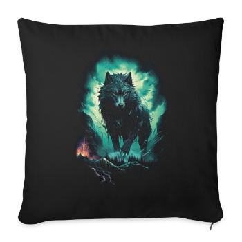 loup-garou loup loup mythologie jeu de rôle animal - Housse de coussin décorative 45 x 45 cm - noir - Devant