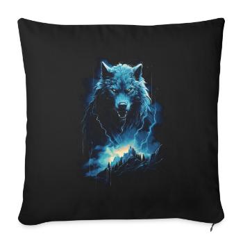 loup-garou loup loup mythologie jeu de rôle animal - Housse de coussin décorative 45 x 45 cm - noir - Devant