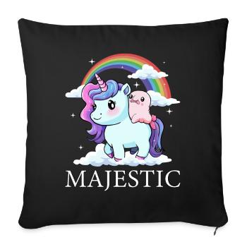 Blobfisch Einhorn Regenbogen - Sofakissenbezug 45 x 45 cm - Schwarz - Vorne