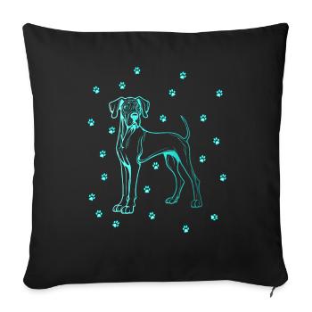 Great Dane with small paws - Sofa pillowcase 17,3'' x 17,3'' (45 x 45 cm) - black - Front