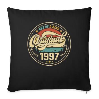 Original 1997 Vintage - 1997 Birthday Gift - Sofa pillowcase 17,3'' x 17,3'' (45 x 45 cm) - black - Front