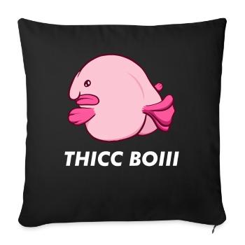 Kawaii Blob Fish - Sofa pillowcase 17,3'' x 17,3'' (45 x 45 cm) - black - Front