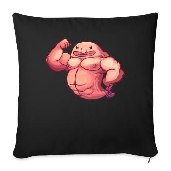 Funny Gym Workout Blob Fish - Sofa pillowcase 17,3'' x 17,3'' (45 x 45 cm) - black - Front