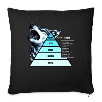 Pyramide de la hiérarchie socio-sexuelle du mâle alpha - Housse de coussin décorative 45 x 45 cm - noir - Devant