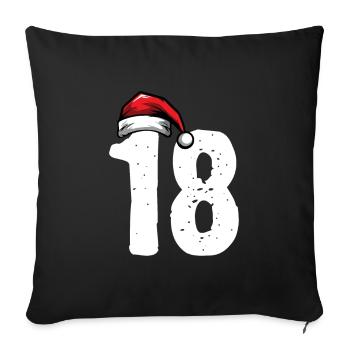18 Numéro de Noël - Housse de coussin décorative 45 x 45 cm - noir - Devant