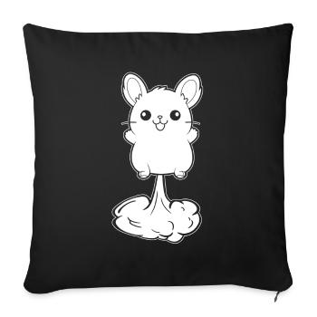 Pet arc-en-ciel de chinchilla - Housse de coussin décorative 45 x 45 cm - noir - Devant