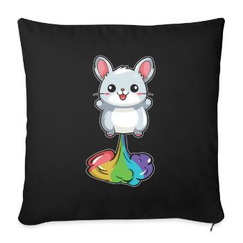 Chinchilla Drôle Arc-en-Ciel Pet - Housse de coussin décorative 45 x 45 cm - noir - Devant