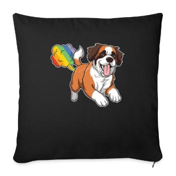 St. Bernard Rainbow Rainbow Fart - Sofa pillowcase 17,3'' x 17,3'' (45 x 45 cm) - black - Front