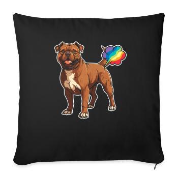 American Bully Cute Rainbow Fart - Sofa pillowcase 17,3'' x 17,3'' (45 x 45 cm) - black - Front