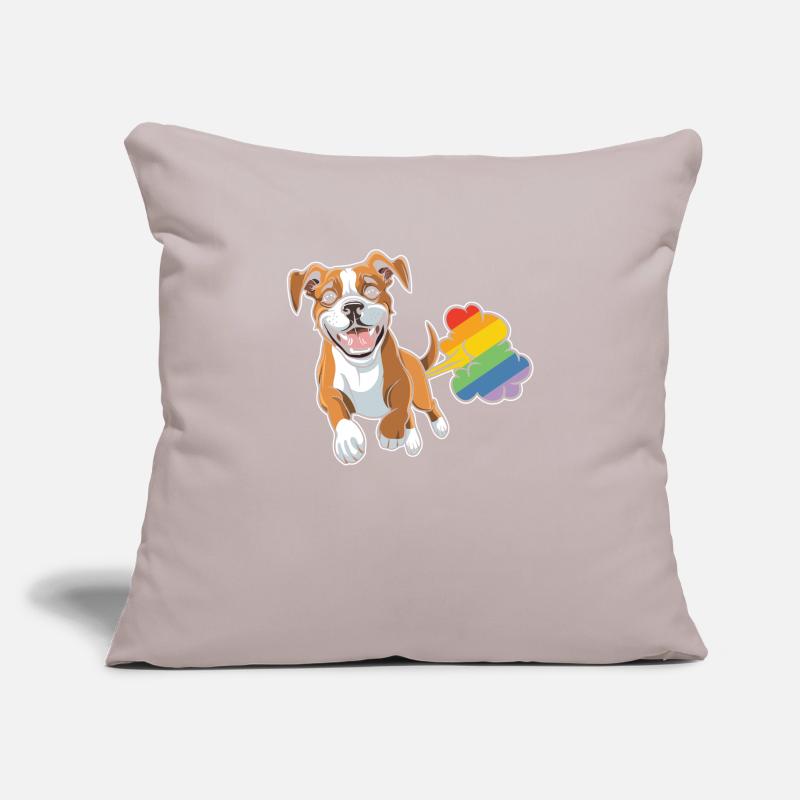Boxer Hund Deutscher Boxer Regenbogen Sofakissenbezug 45 x 45 cm