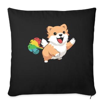 Papillon Funny Rainbow Fart - Sofa pillowcase 17,3'' x 17,3'' (45 x 45 cm) - black - Front
