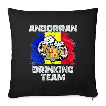 Andorra Drinking Team - Housse de coussin décorative 45 x 45 cm - noir - Devant