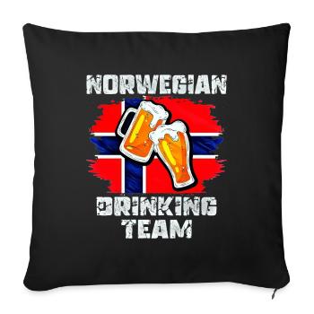 Norway Drinking Team - Sofa pillowcase 17,3'' x 17,3'' (45 x 45 cm) - black - Front