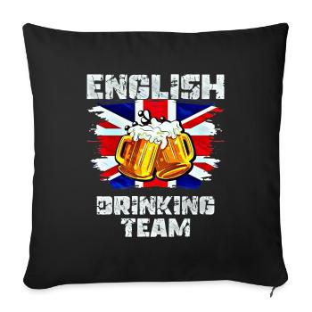 England Drinking Team - Sofa pillowcase 17,3'' x 17,3'' (45 x 45 cm) - black - Front