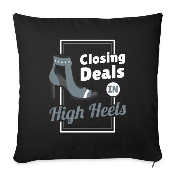 Closing Deals in High Heels Fashion - Sofa pillowcase 17,3'' x 17,3'' (45 x 45 cm) - black - Front