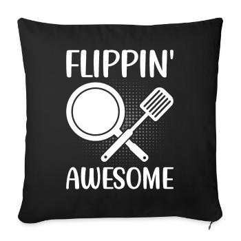 Funny Pancake Maker - Sofa pillowcase 17,3'' x 17,3'' (45 x 45 cm) - black - Front