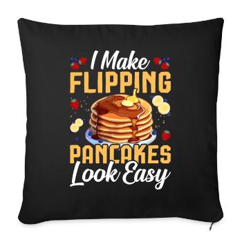 Funny Pancake Maker - Sofa pillowcase 17,3'' x 17,3'' (45 x 45 cm) - black - Front