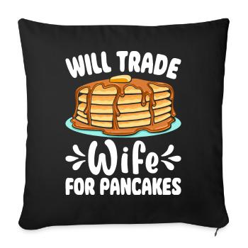Funny Pancake Maker - Sofa pillowcase 17,3'' x 17,3'' (45 x 45 cm) - black - Front