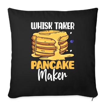 Crêpes amusantes - Housse de coussin décorative 45 x 45 cm - noir - Devant
