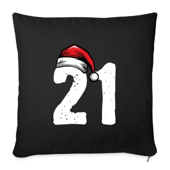 21 Nombre Noël - Housse de coussin décorative 45 x 45 cm - noir - Devant