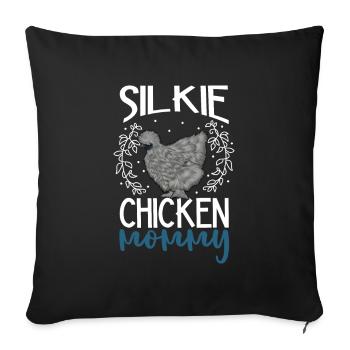 Maman de poulet soyeux - Housse de coussin décorative 45 x 45 cm - noir - Devant