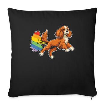 Cocker Spaniel Rainbow Rainbow Fart - Sofa pillowcase 17,3'' x 17,3'' (45 x 45 cm) - black - Front