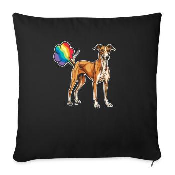 Greyhound Greyhound Funny Rainbow Fart - Sofa pillowcase 17,3'' x 17,3'' (45 x 45 cm) - black - Front