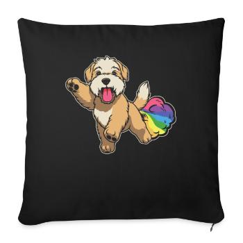 Wheaten Terrier Drôle Rainbow Pet - Housse de coussin décorative 45 x 45 cm - noir - Devant