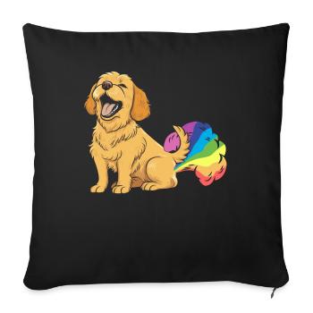Golden Doodle Witzig Regenbogenfurz - Sofakissenbezug 45 x 45 cm - Schwarz - Vorne