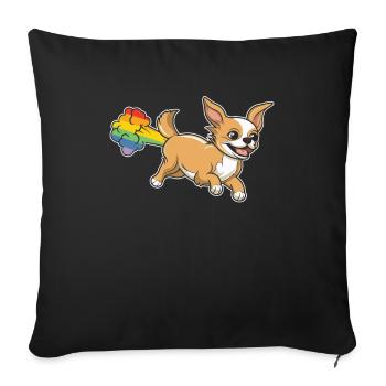 Chihuahua Arc-en-ciel Arc-en-ciel Pet - Housse de coussin décorative 45 x 45 cm - noir - Devant