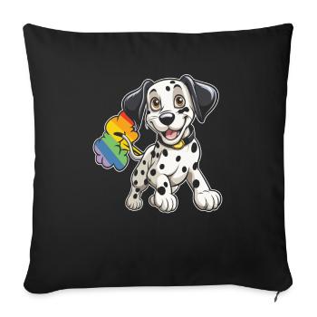 Dalmatian rainbow rainbow fart - Sofa pillowcase 17,3'' x 17,3'' (45 x 45 cm) - black - Front