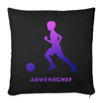 Fußballspieler Abwehrchef - Abwehrspieler - Sofakissenbezug 45 x 45 cm - Schwarz - Vorne