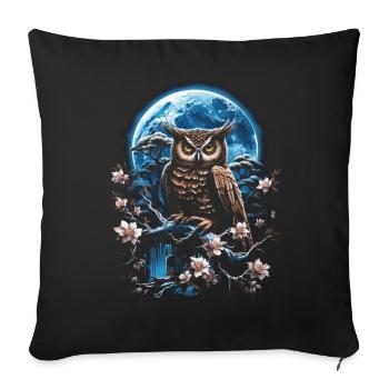 Eule Fantasie Japanisch Mythologie Magisch - Sofakissenbezug 45 x 45 cm - Schwarz - Vorne