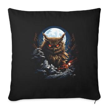 Eule Fantasie Japanisch Mythologie Magisch - Sofakissenbezug 45 x 45 cm - Schwarz - Vorne