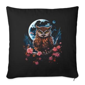 Eule Fantasie Japanisch Mythologie Magisch - Sofakissenbezug 45 x 45 cm - Schwarz - Vorne